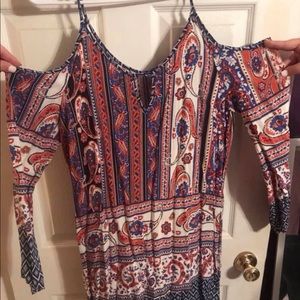Off the shoulder paisley dress!